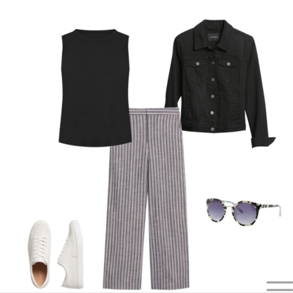 BR - High Rise Wide Leg Striped Pants - Picture 10 of 10